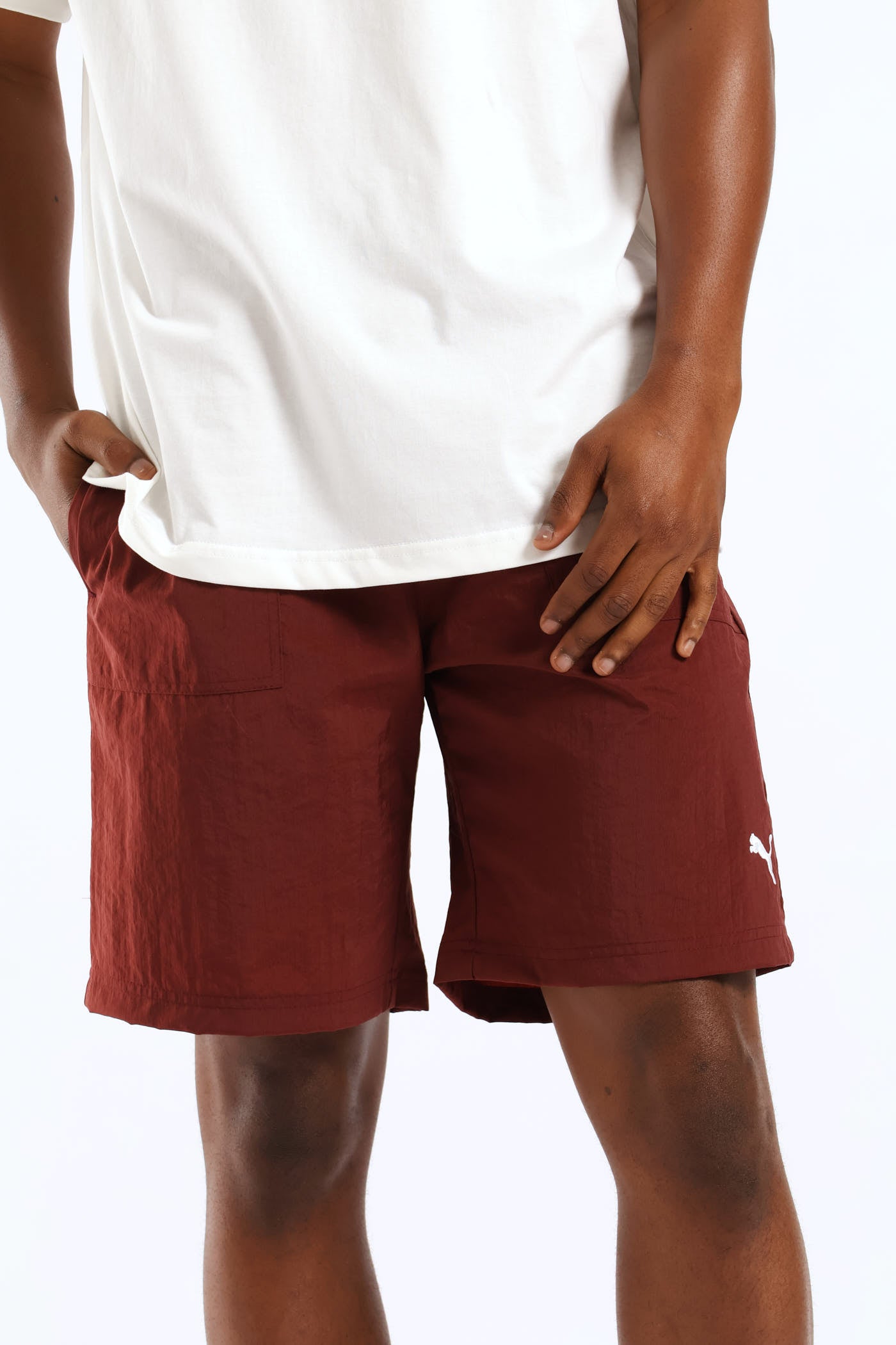 Mens Nylon Shorts - Burgundy – Edgars
