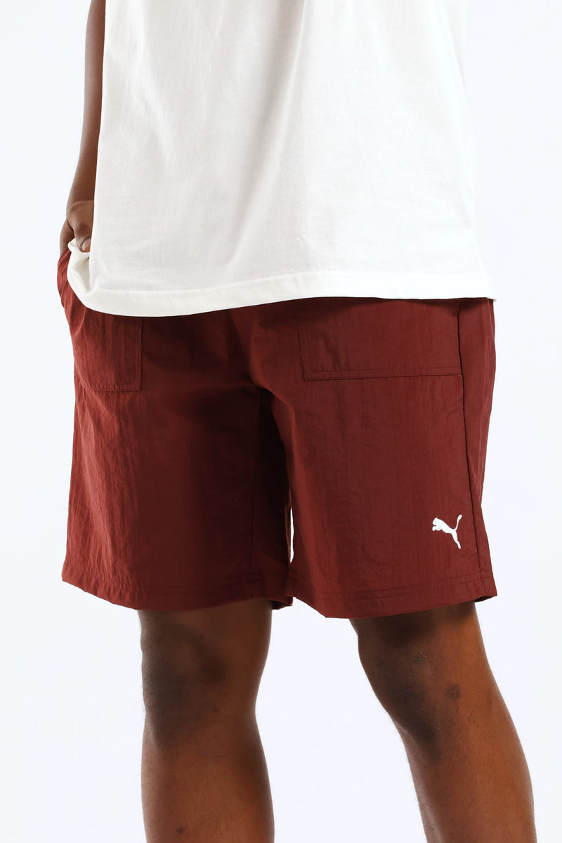 Nylon Shorts - Burgundy
