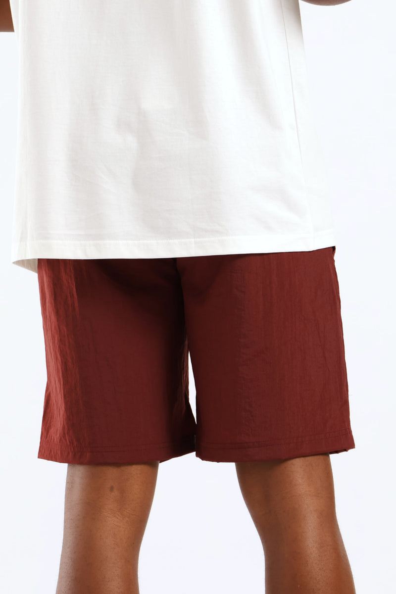 Nylon Shorts - Burgundy