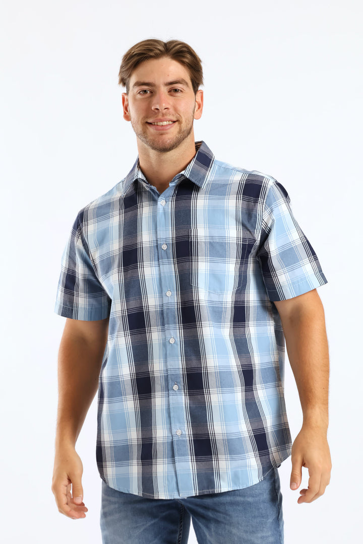 Check Button Down Shirt - Blue/Navy
