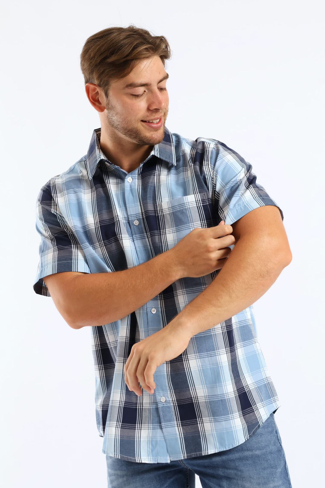Check Button Down Shirt - Blue/Navy