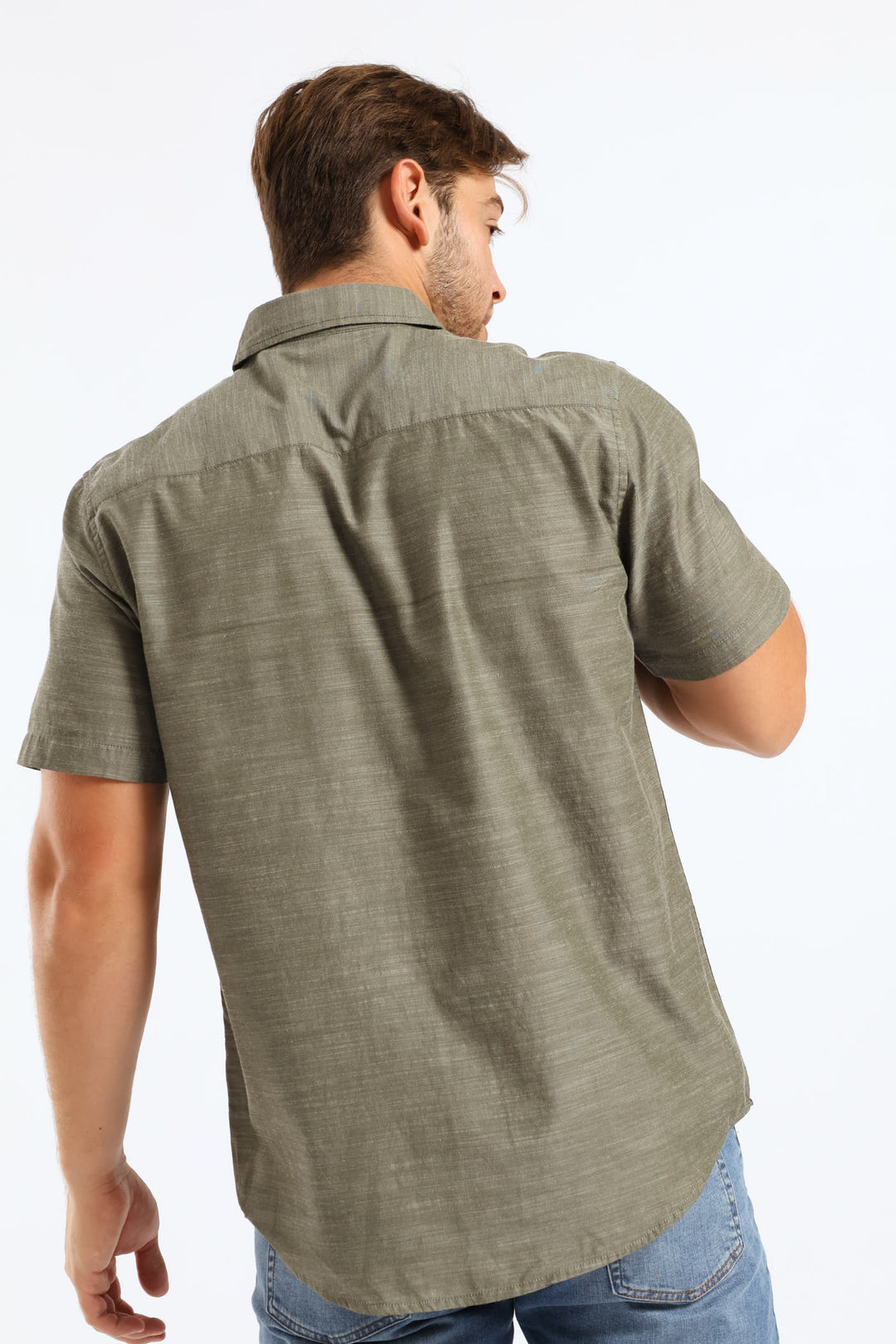 Ringspun Slub Button Down Shirt - Olive