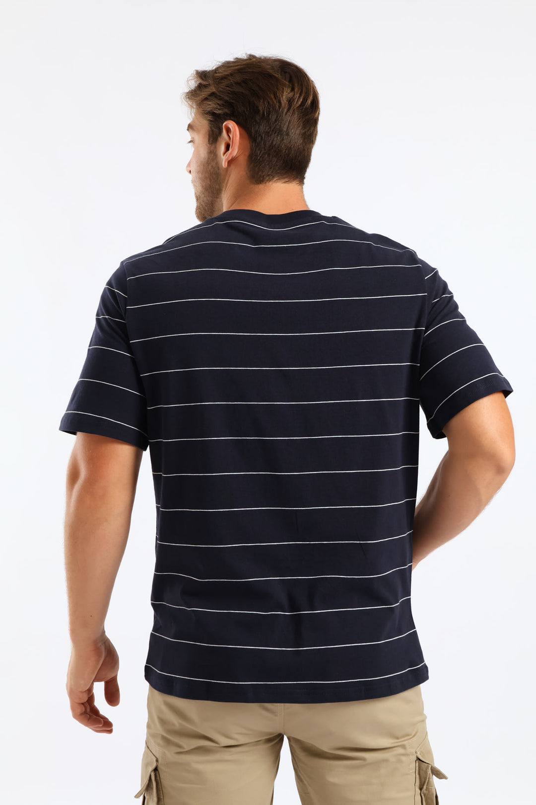 Thin Stripe Tee - Navy