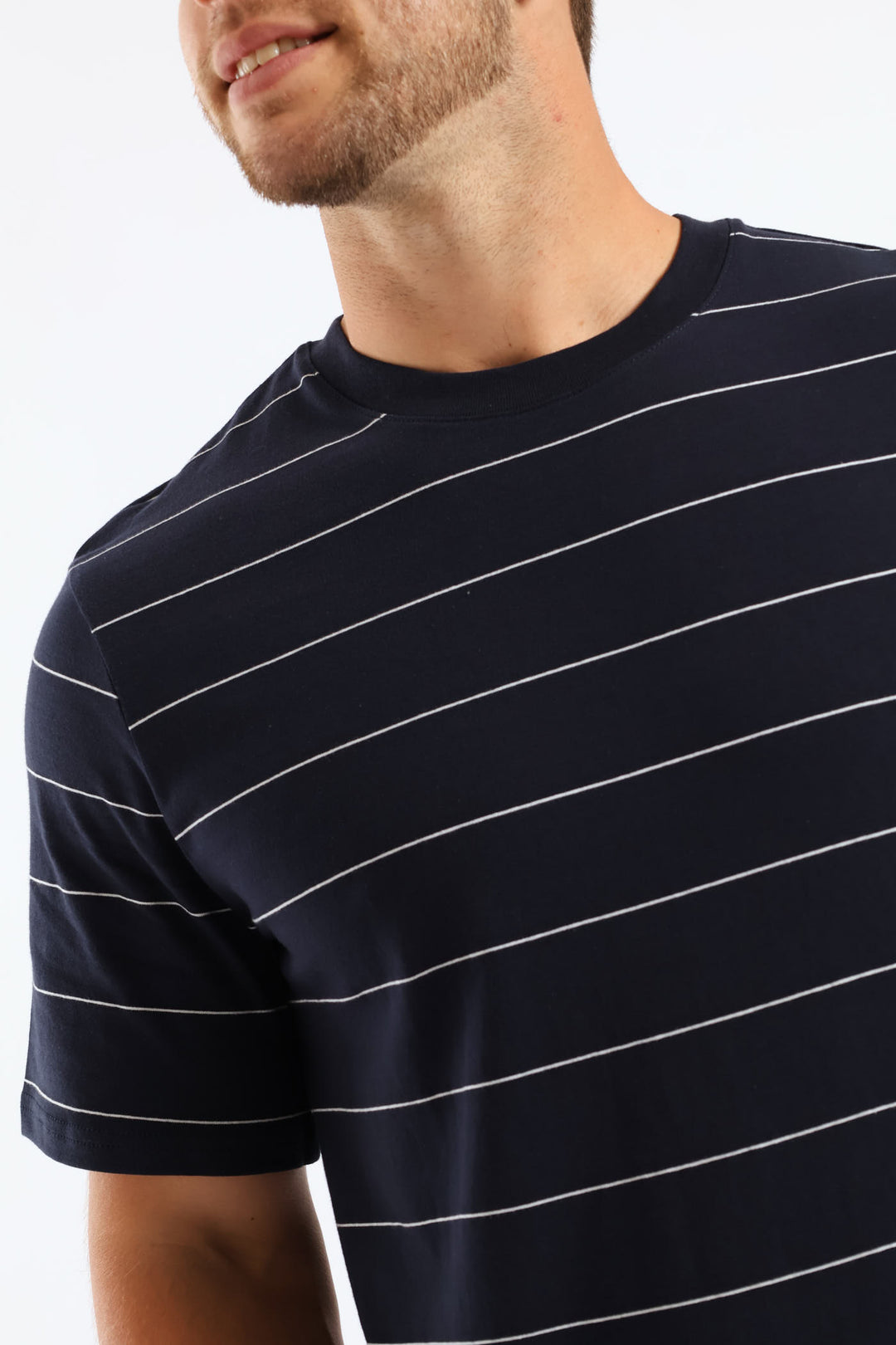 Thin Stripe Tee - Navy