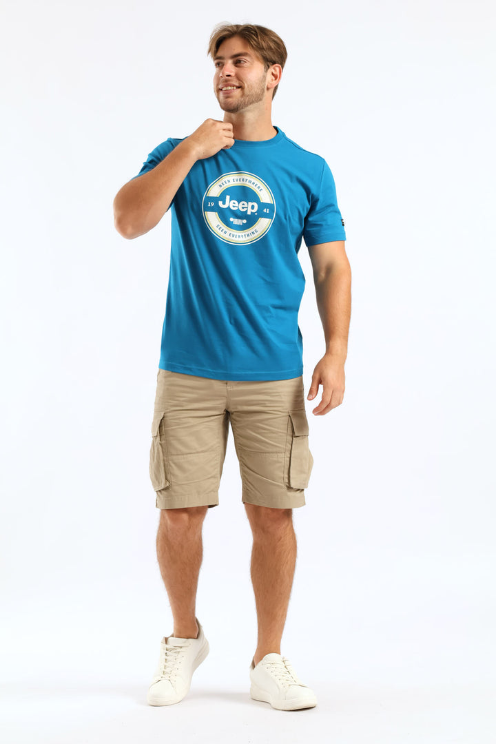 Fashion Logo-Circle Graphic Tee - Blue