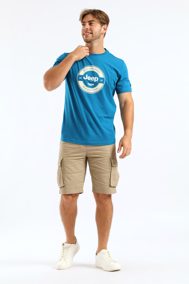 Fashion Logo-Circle Graphic Tee - Blue