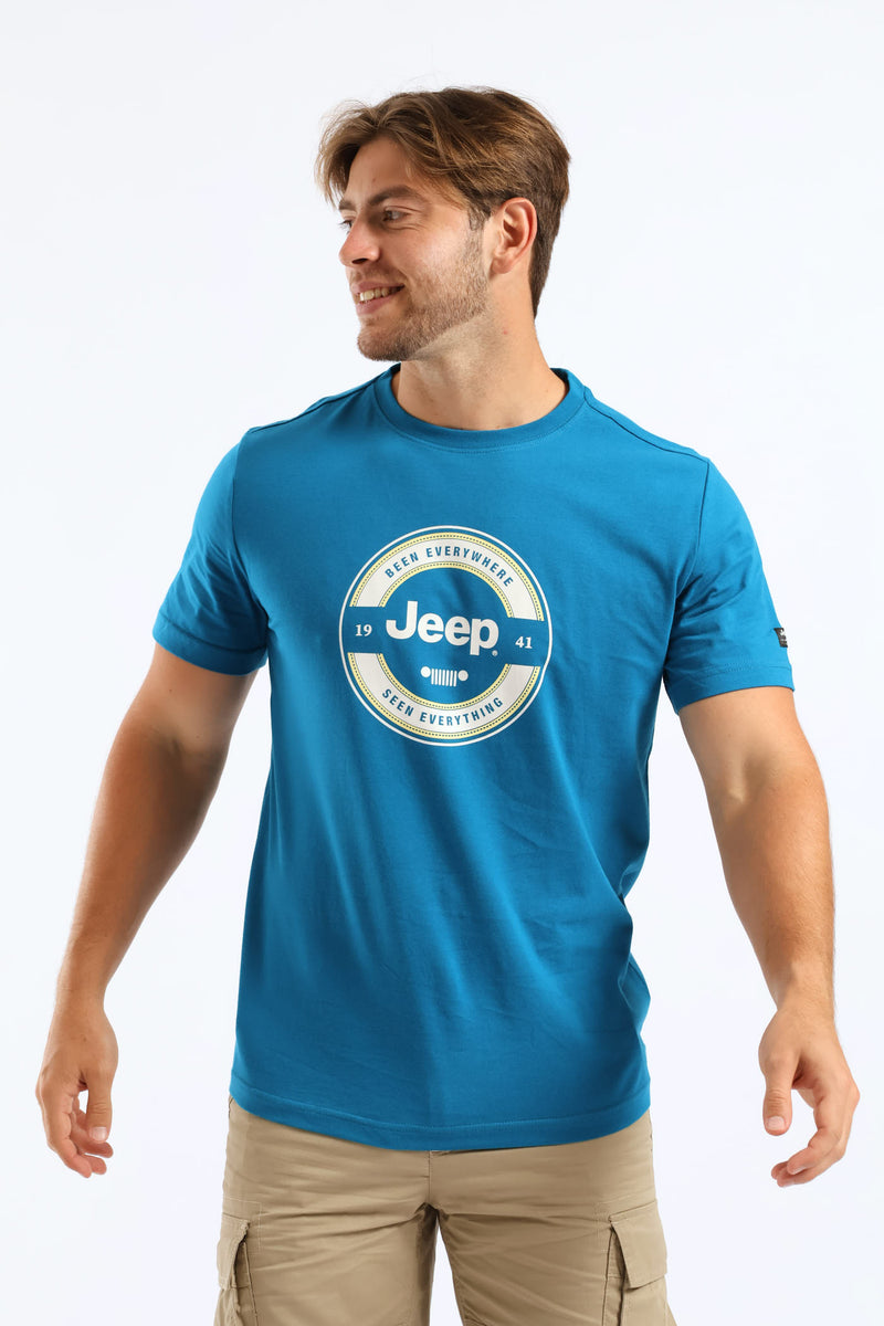 Fashion Logo-Circle Graphic Tee - Blue