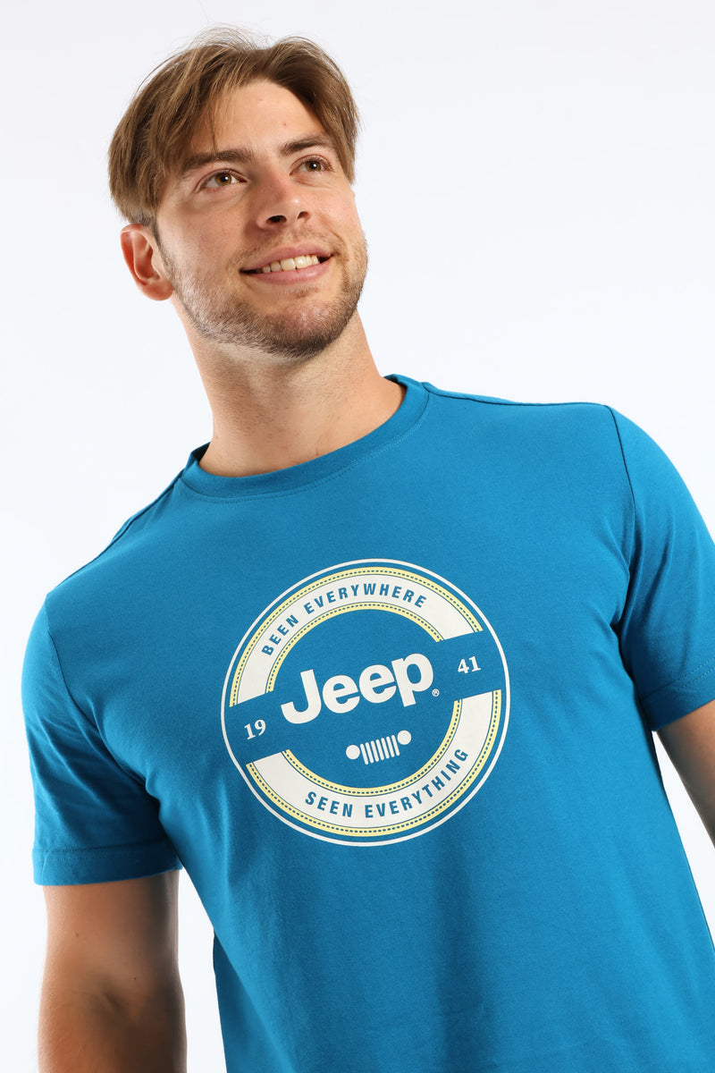 Fashion Logo-Circle Graphic Tee - Blue