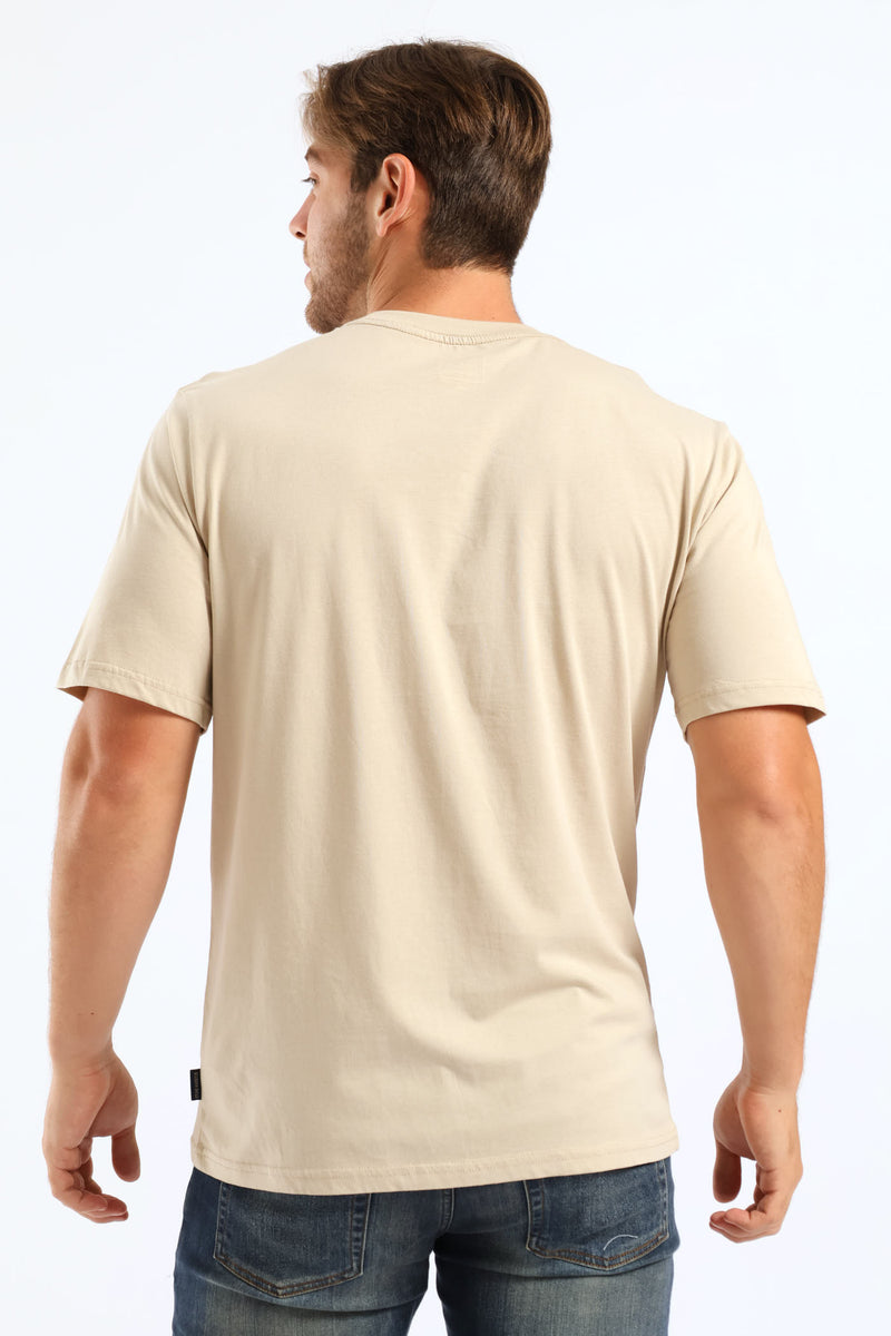 Steer Print Tee - Stone