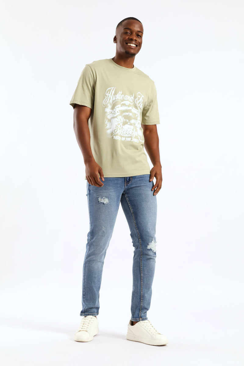 Brooklyn Print Tee - Sage