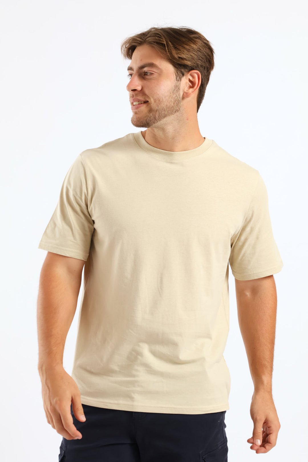 Plain Crew Tee - Stone