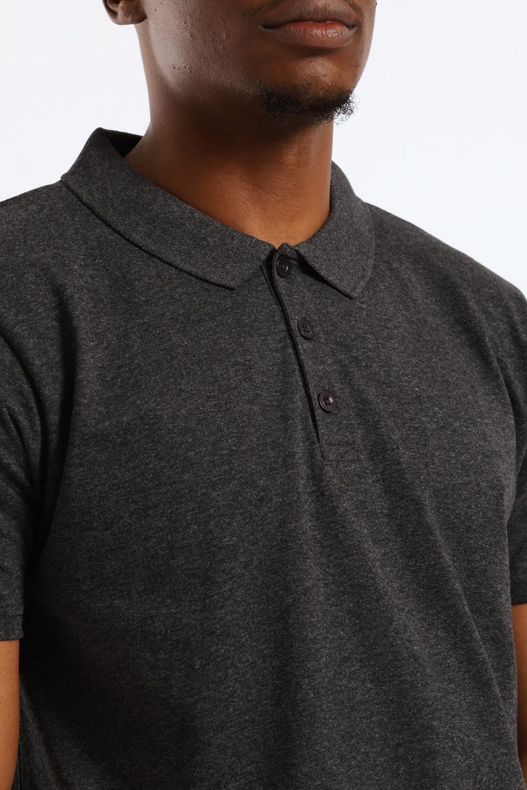 Short Sleeve Basic Golfer - Grey Melange