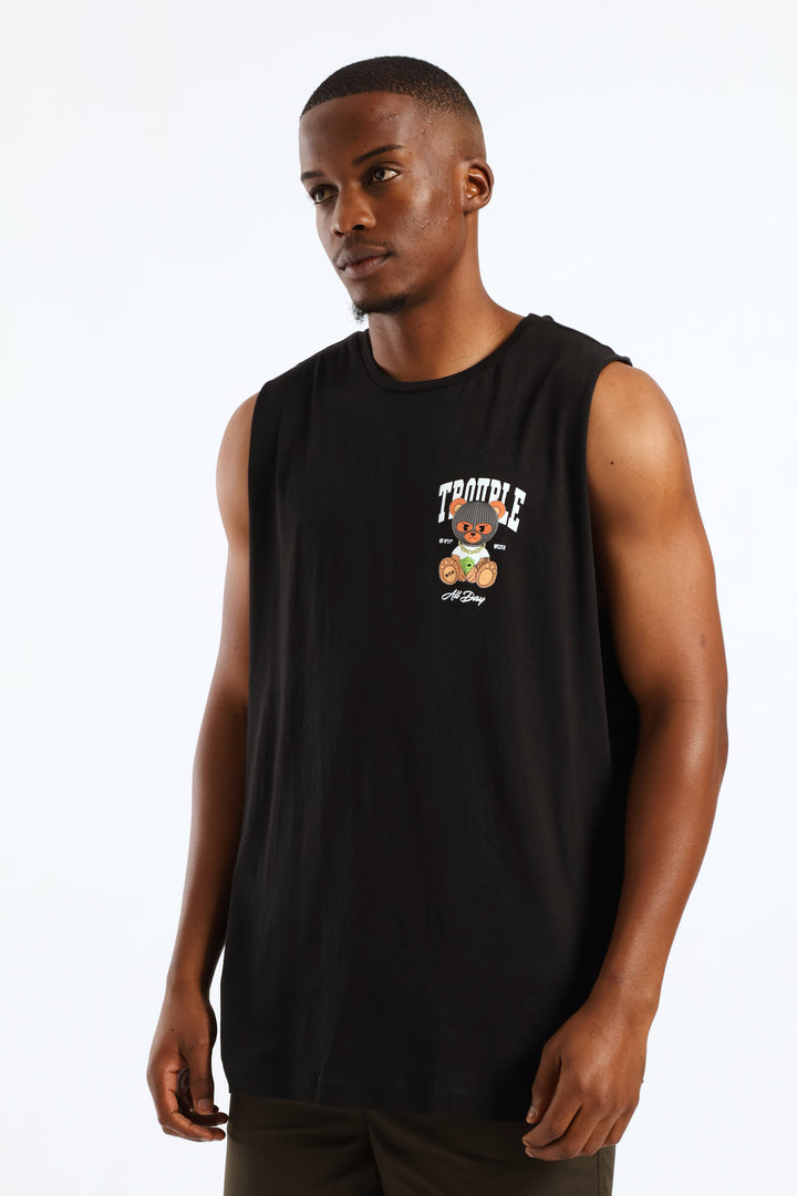 Trouble Teddy Vest - Black
