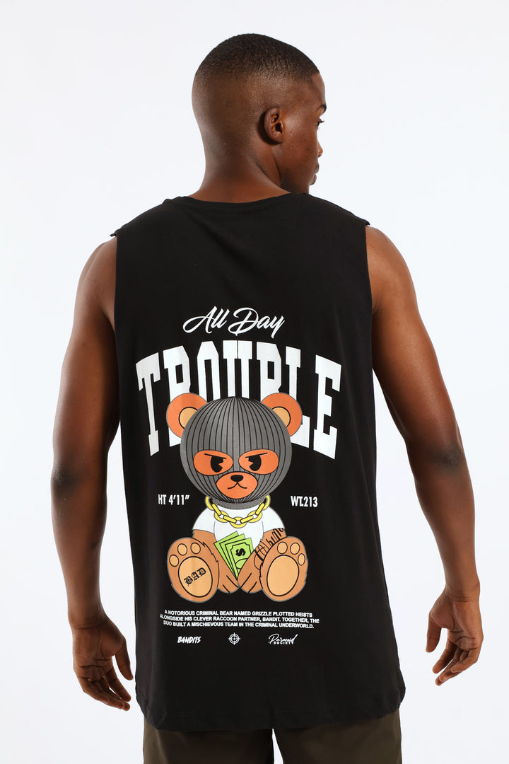 Trouble Teddy Vest - Black