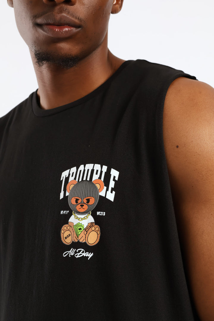 Trouble Teddy Vest - Black