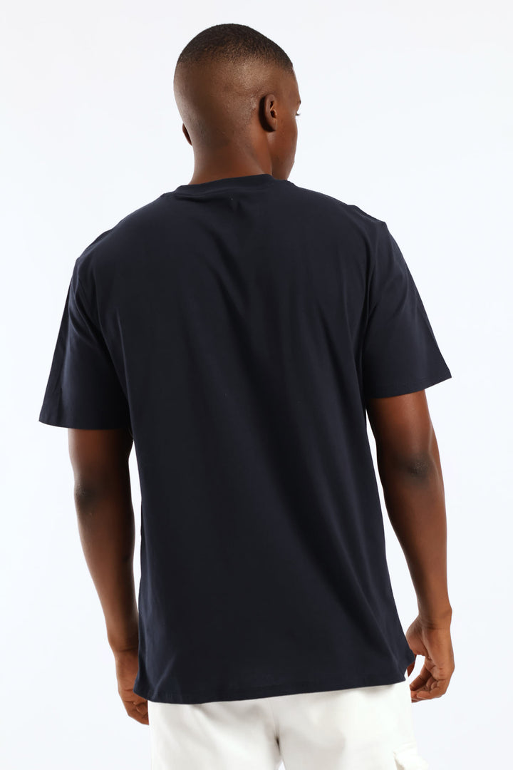 Basic Print Tee - Navy