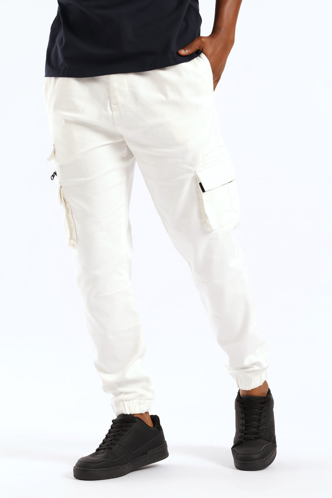 Knit Cargo Jogger - White