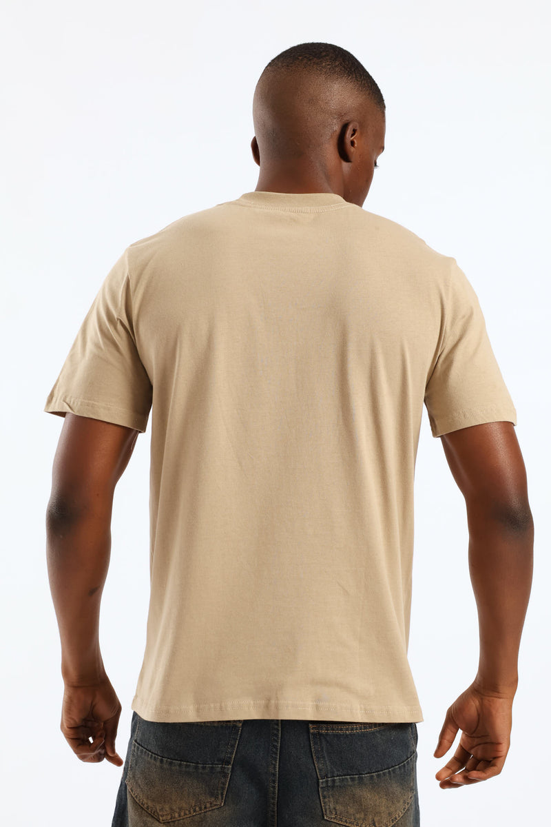 Eagle Print Tee - Taupe