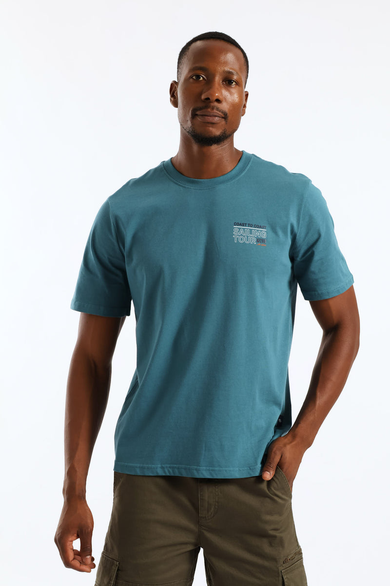 Sailing Tour Front & Back Tee - Teal