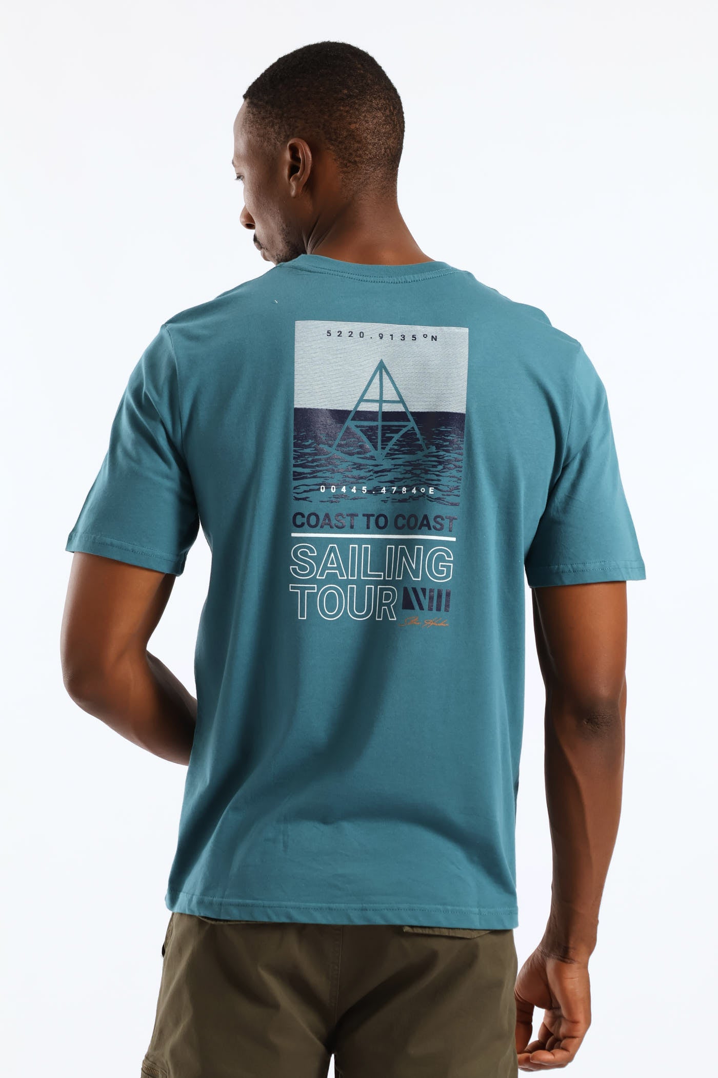 Mens Sailing Tour Front & Back Tee - Teal – Edgars