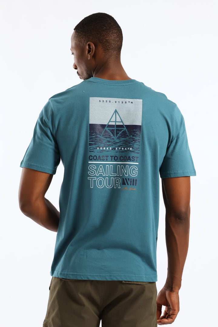 Sailing Tour Front & Back Tee - Teal