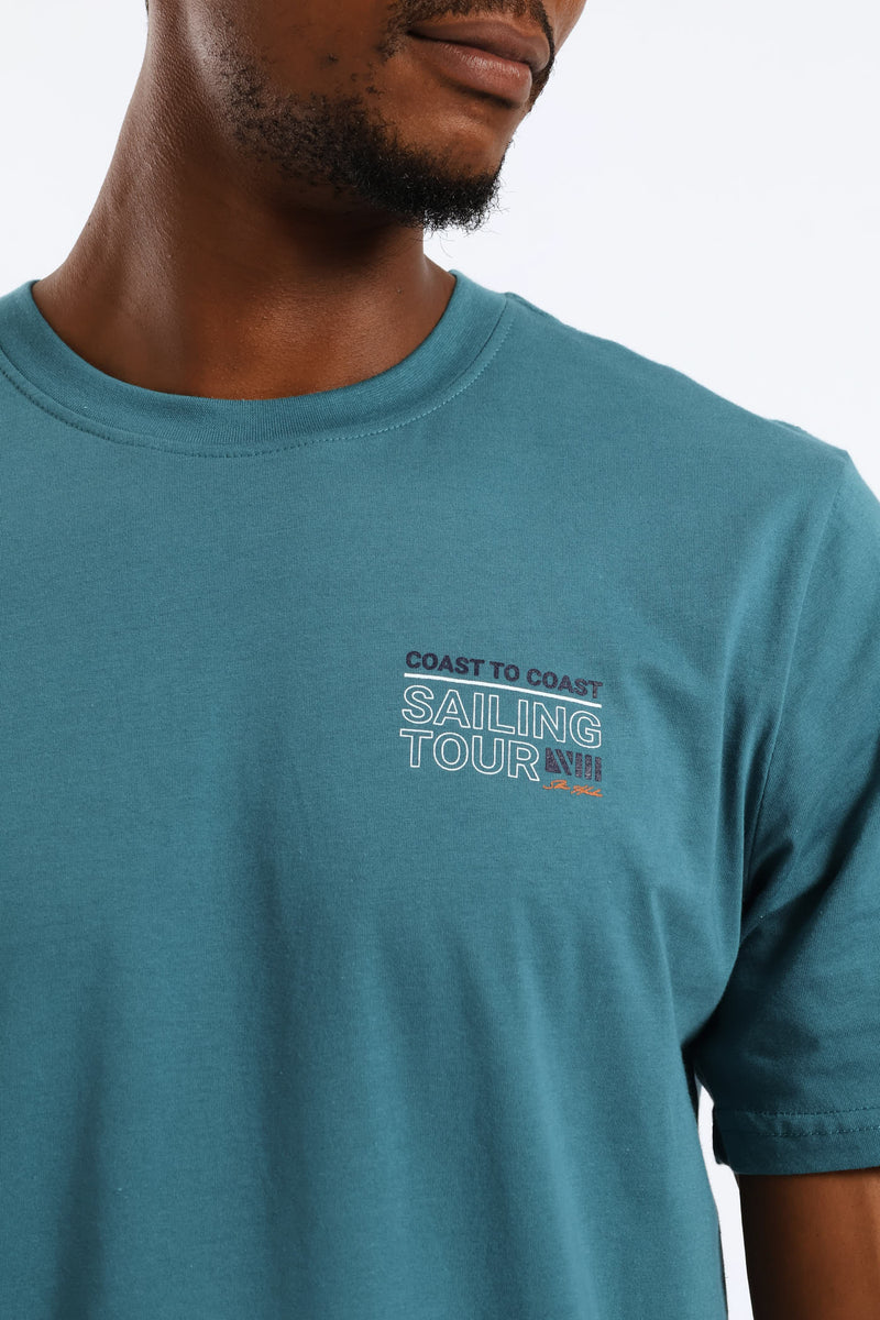 Sailing Tour Front & Back Tee - Teal