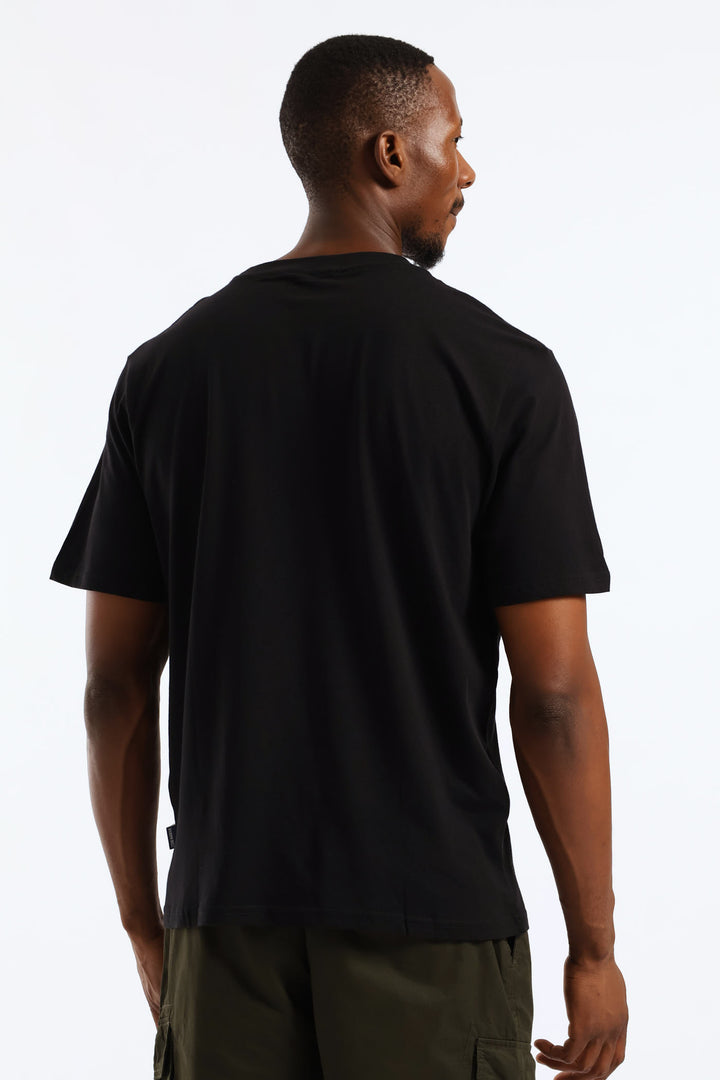 Wings Shield Puff Print Tee - Black