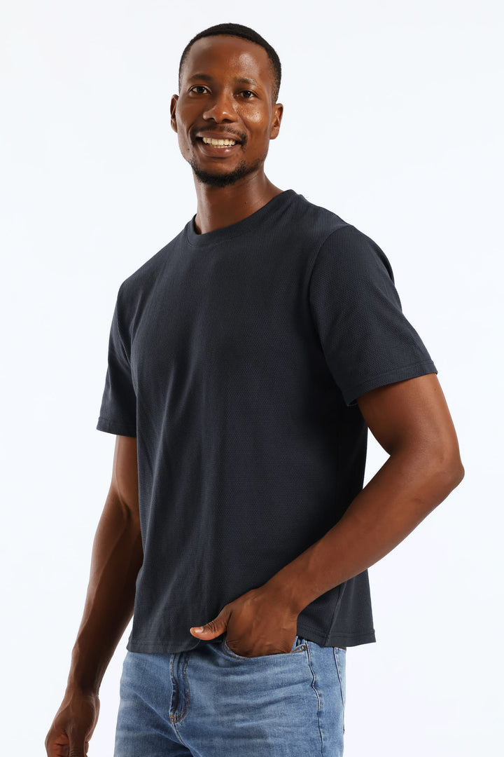 Jacquard Pineapple Tee - Navy