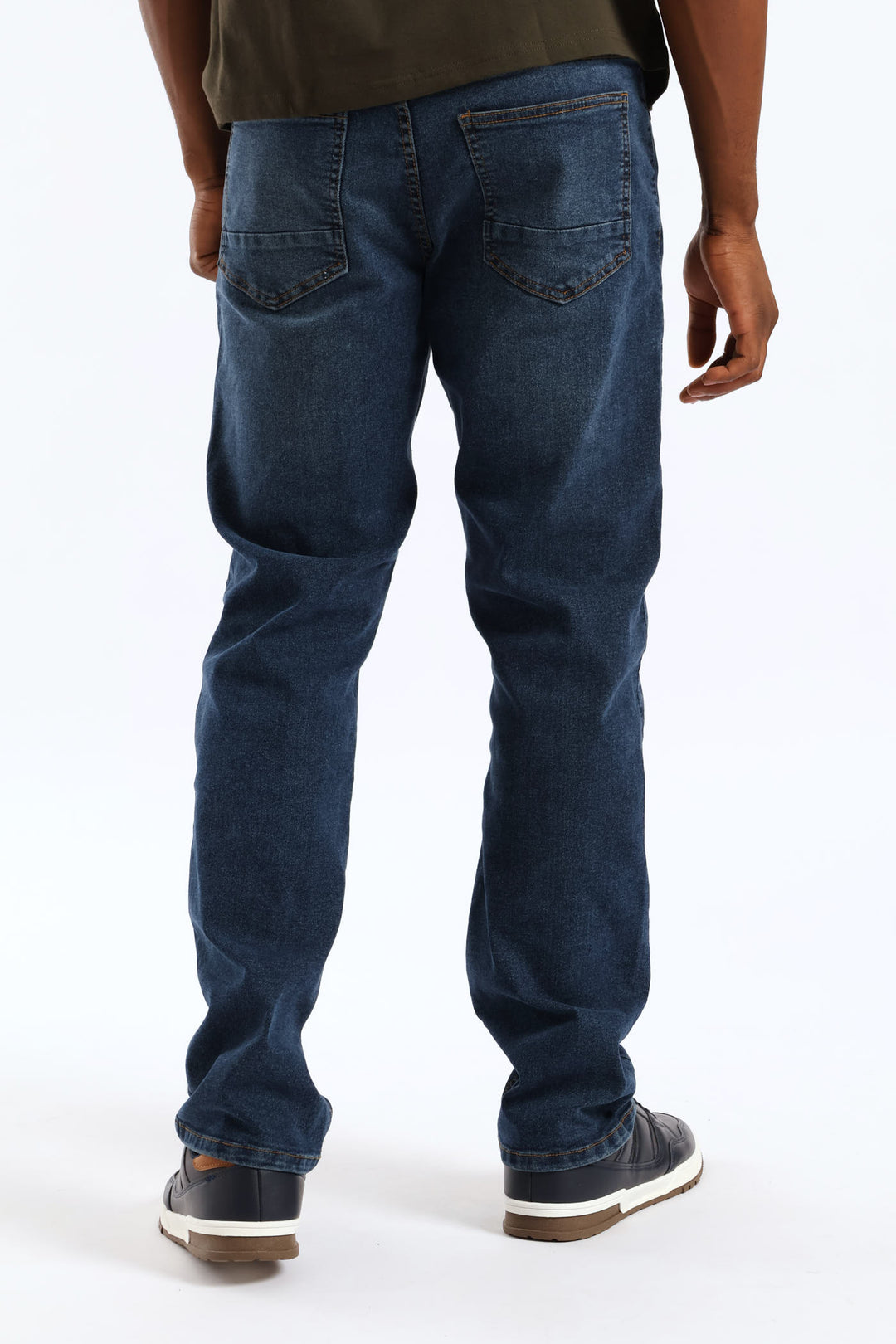 Mid Wash Straight Leg Denim - Mid Wash