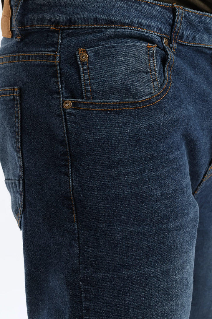 Mid Wash Straight Leg Denim - Mid Wash