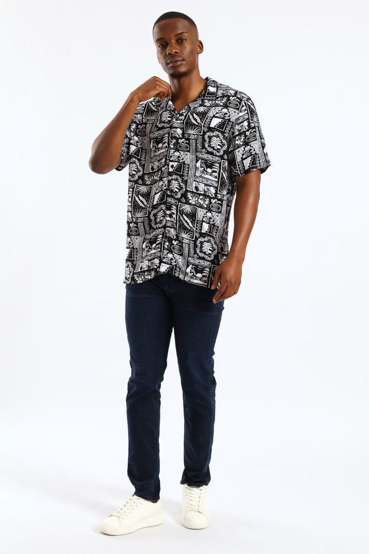 Resort Viscose Shirts - Black/White