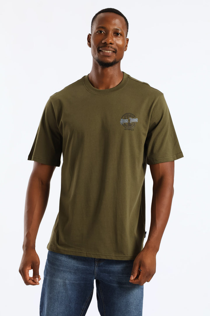 Aces Jeans Front & Back Tee - Olive