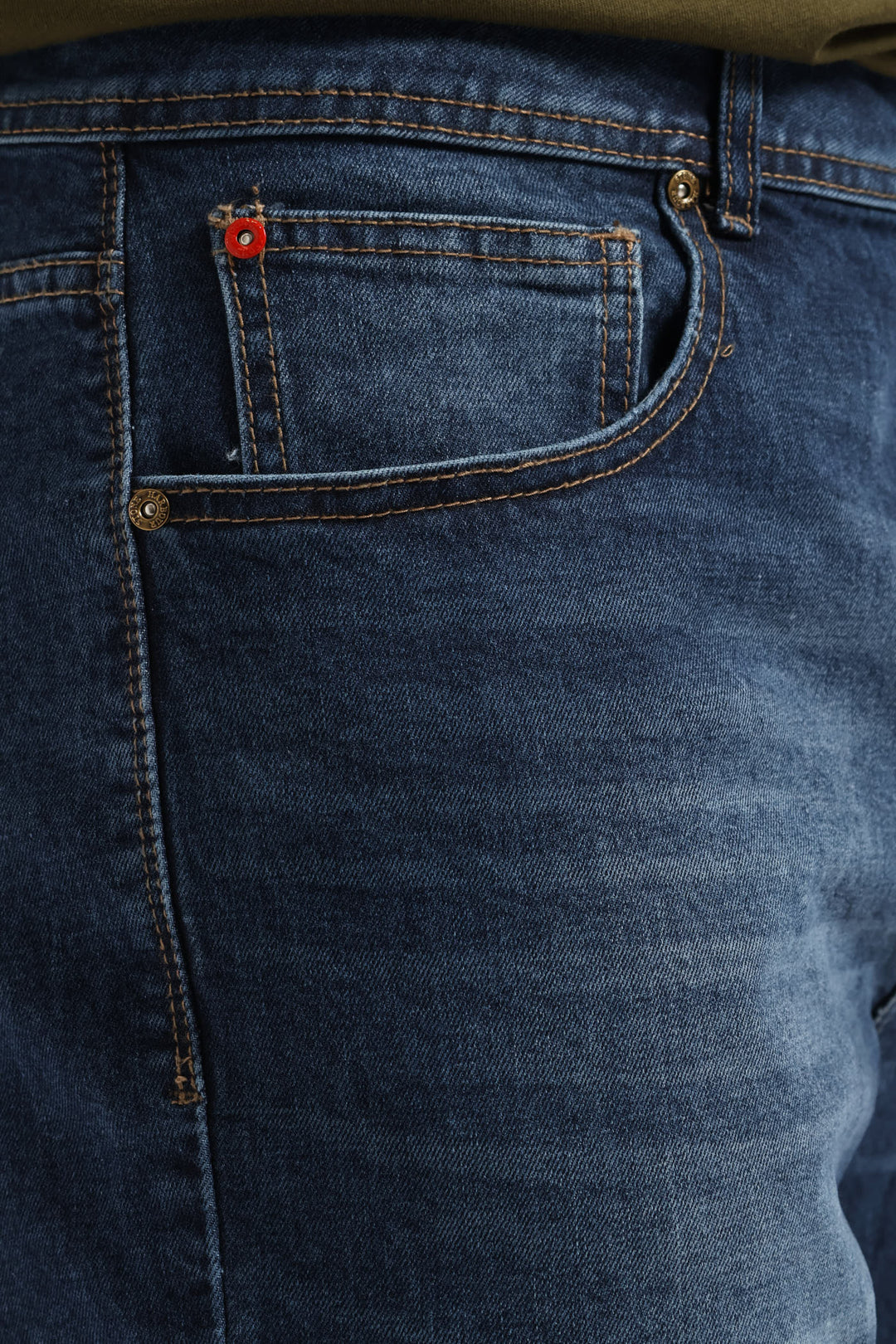 Blasted Straight Denim - Mid Wash