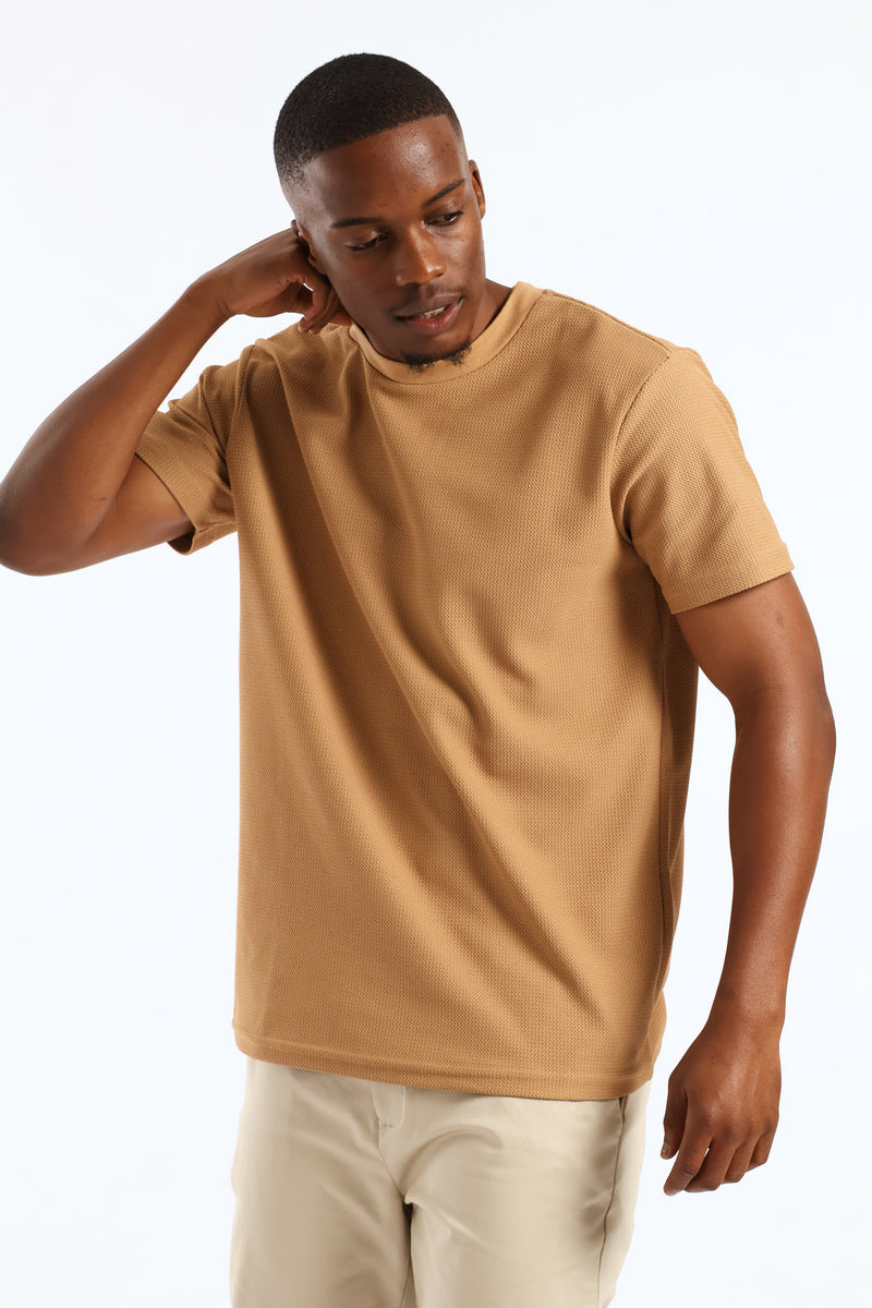 Smart Jacquard Tee - Brown