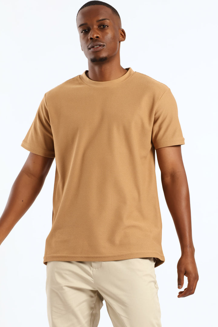 Smart Jacquard Tee - Brown