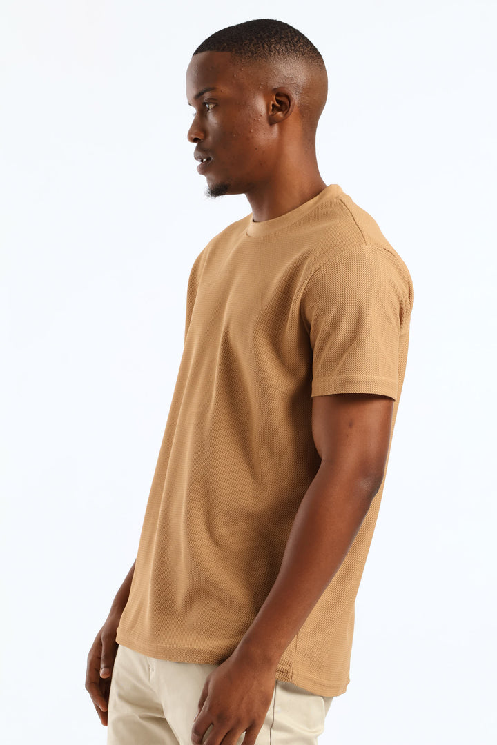 Smart Jacquard Tee - Brown