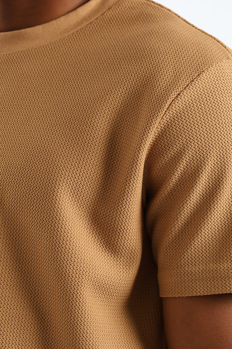 Smart Jacquard Tee - Brown