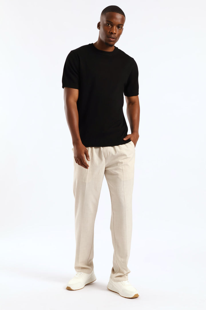 Slim Smart Knit Tee - Black