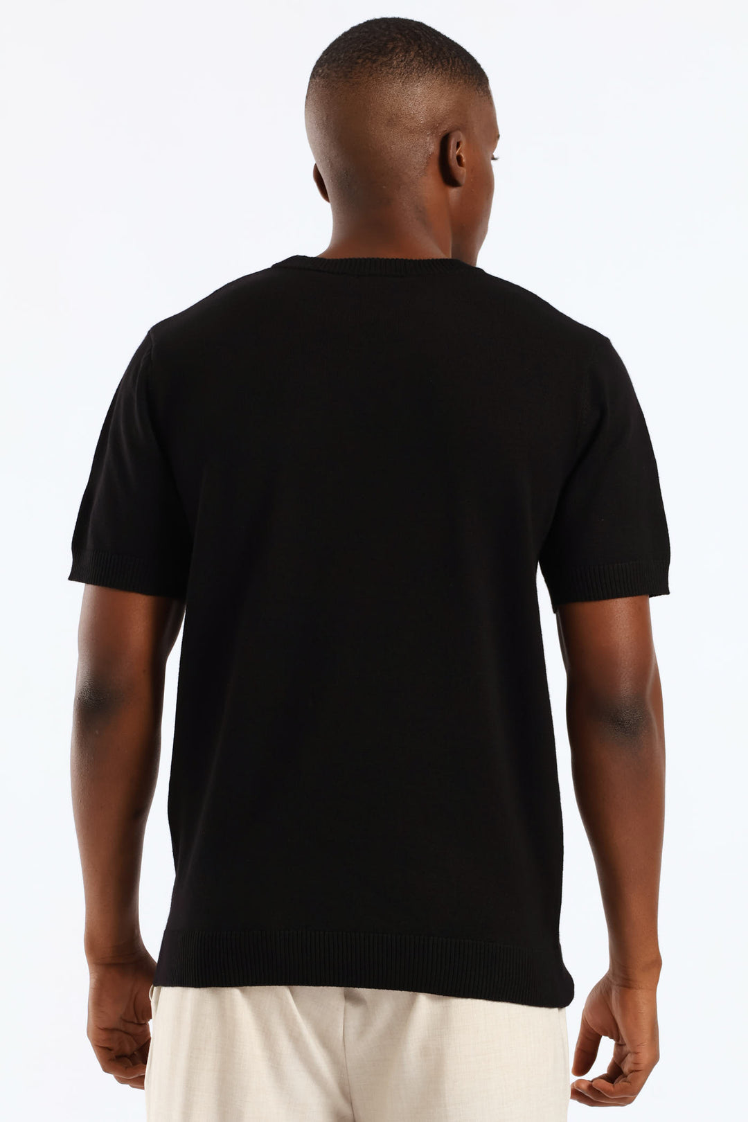 Slim Smart Knit Tee - Black