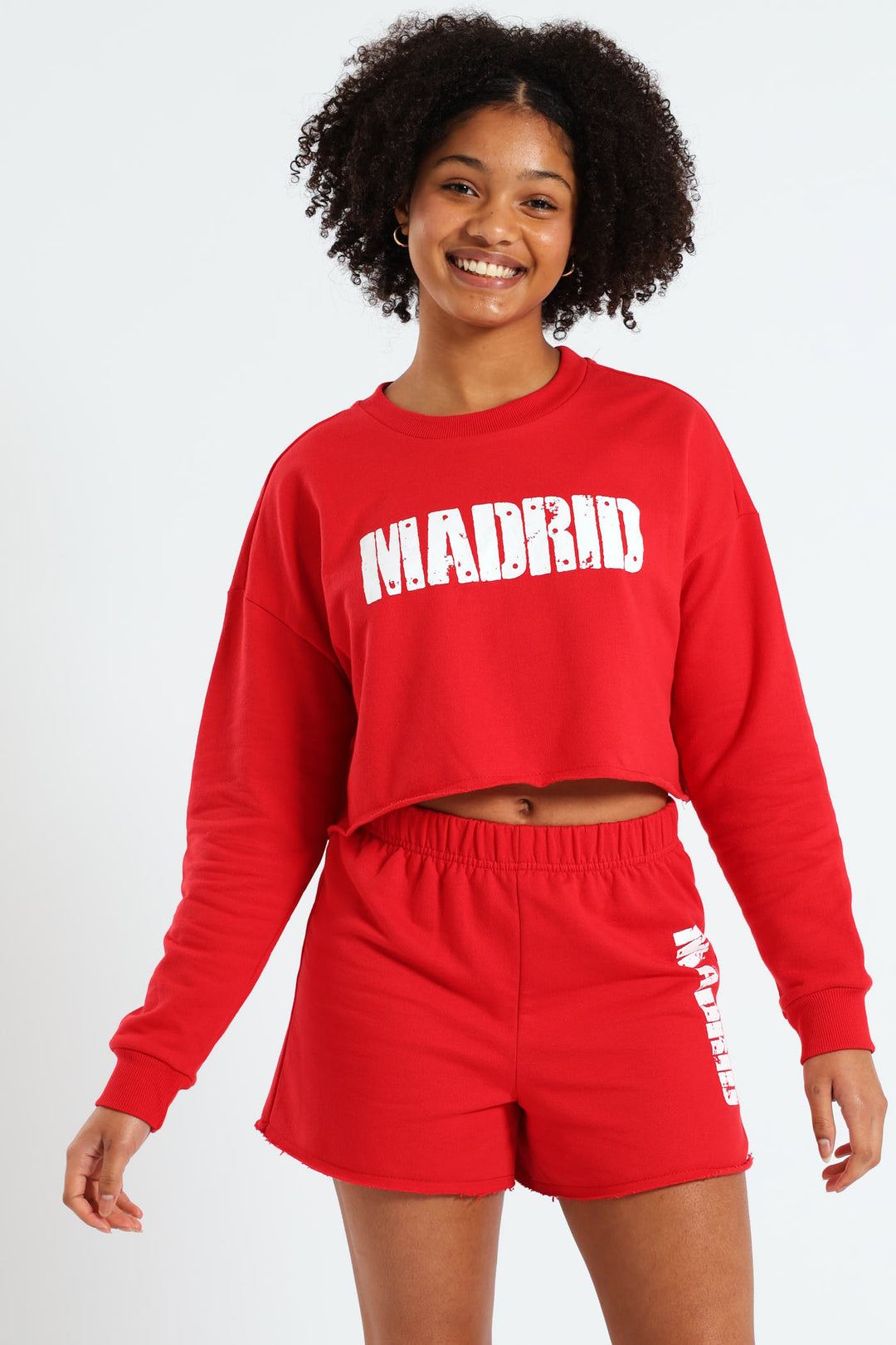 Girls Long Sleeve Fleece Tennis Top - Red