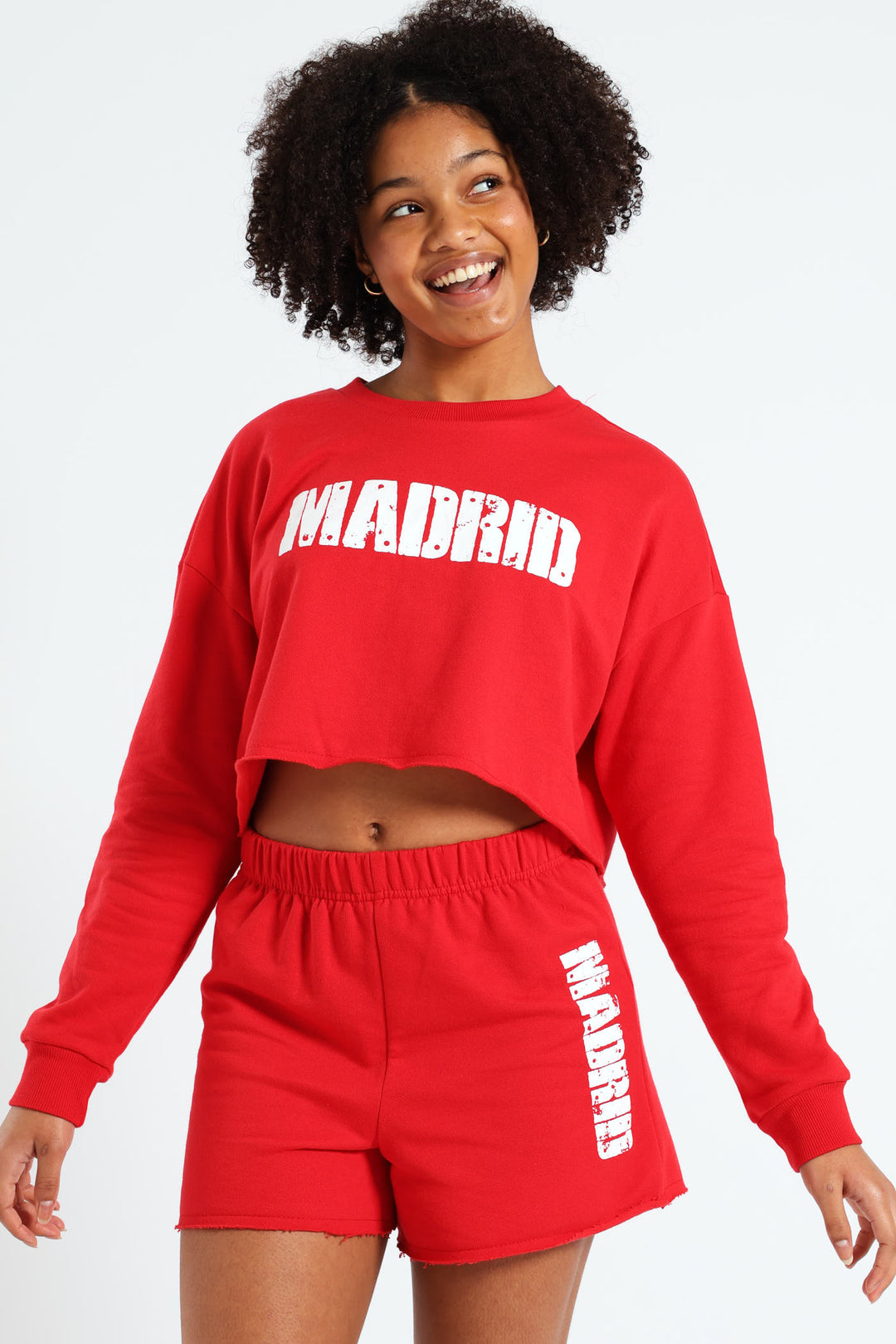 Girls Fleece Tennis Shorts - Red