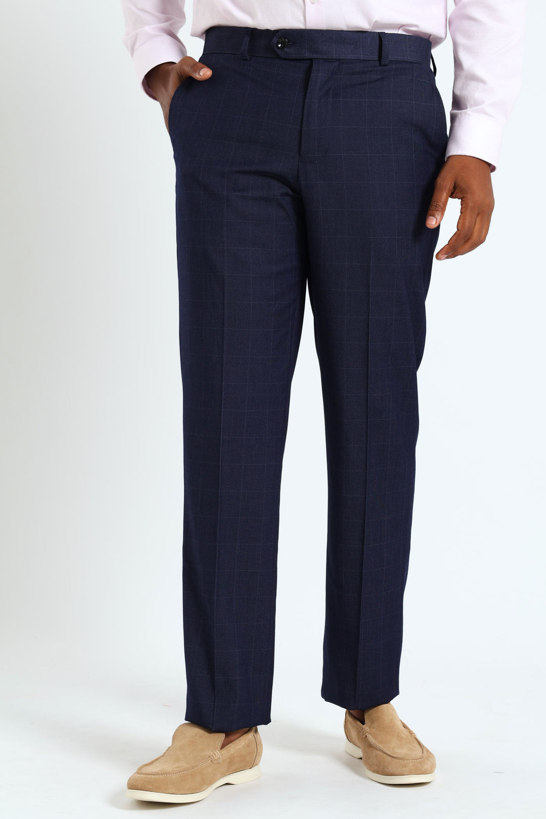 Window Pane Suit Trouser - Navy