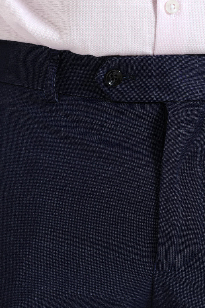 Window Pane Suit Trouser - Navy