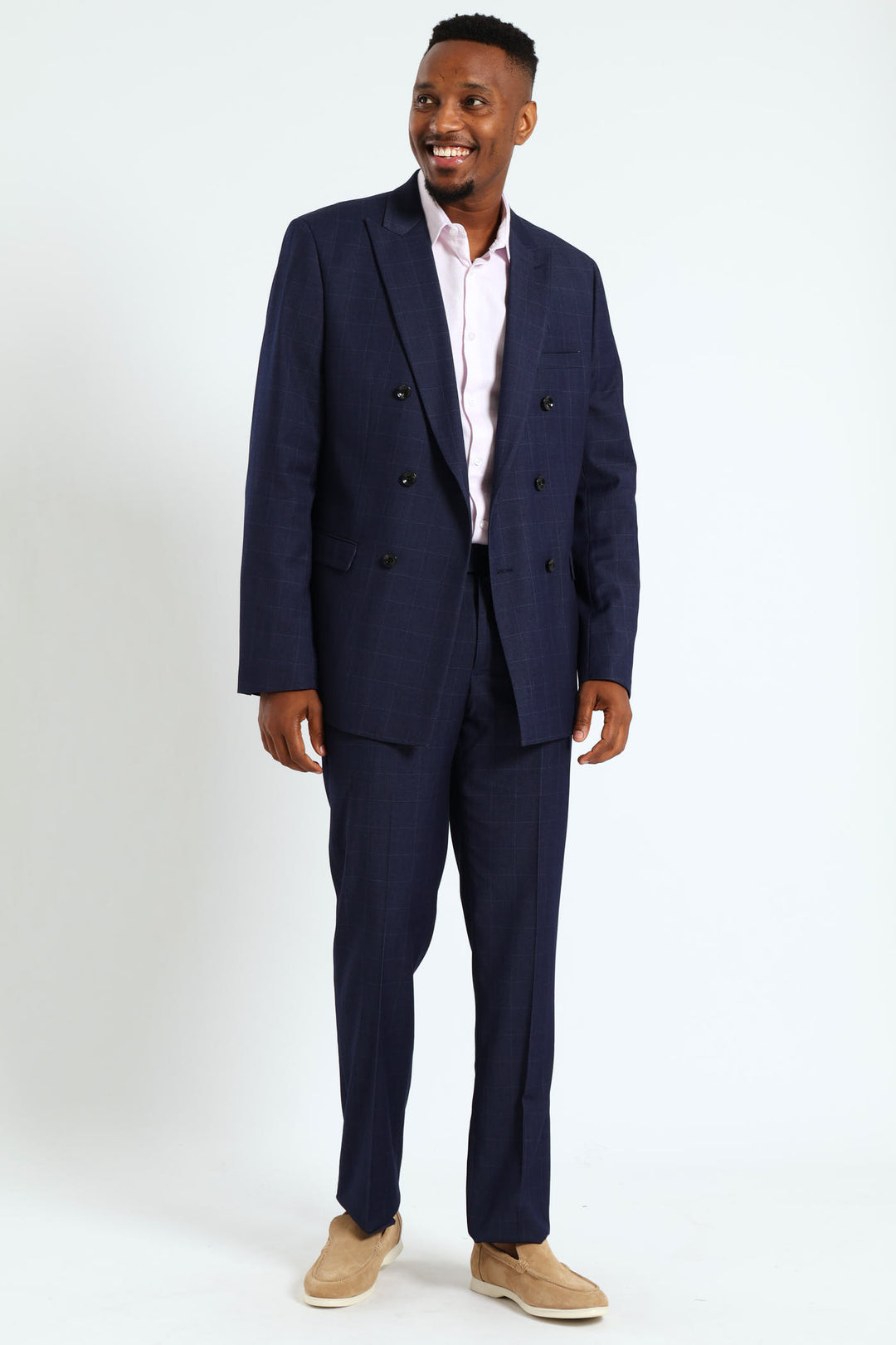 Mens Window Pane Suit Jacket Navy – Edgars