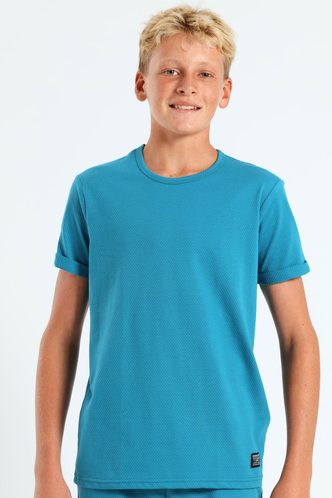 Boys Jacquard Tee - Teal