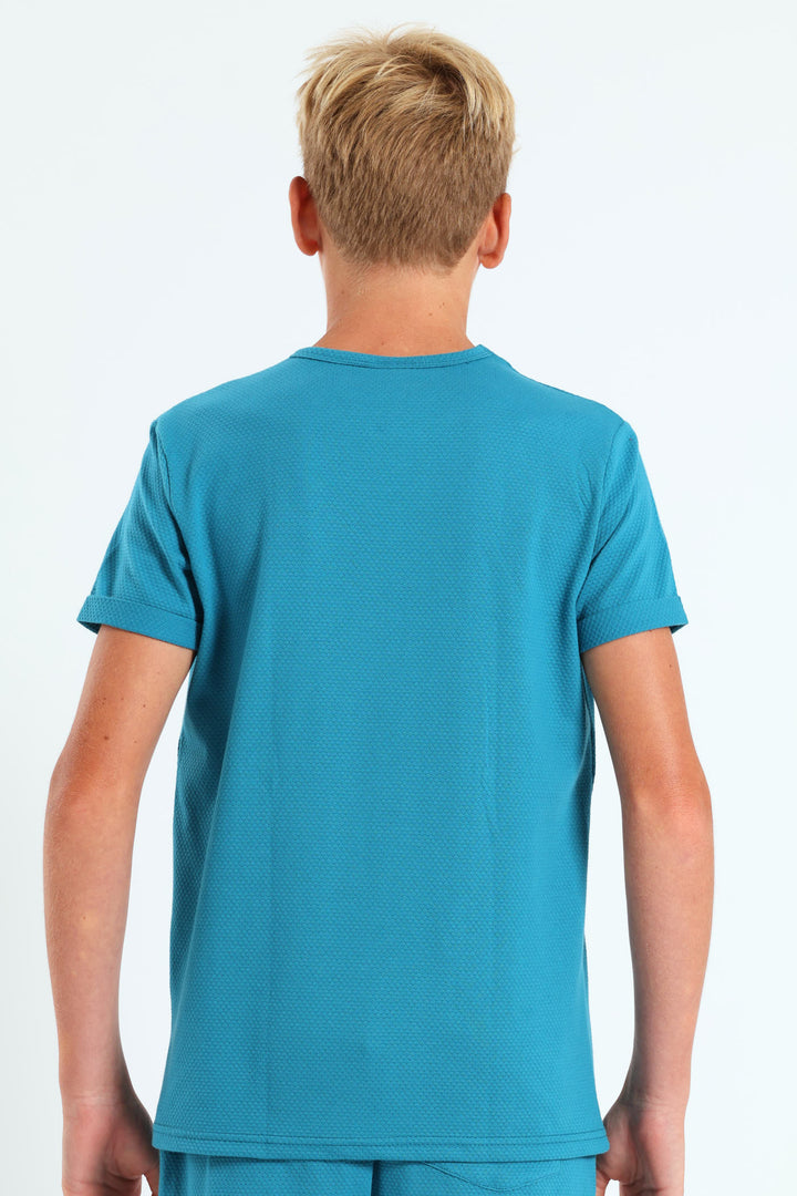 Boys Jacquard Tee - Teal