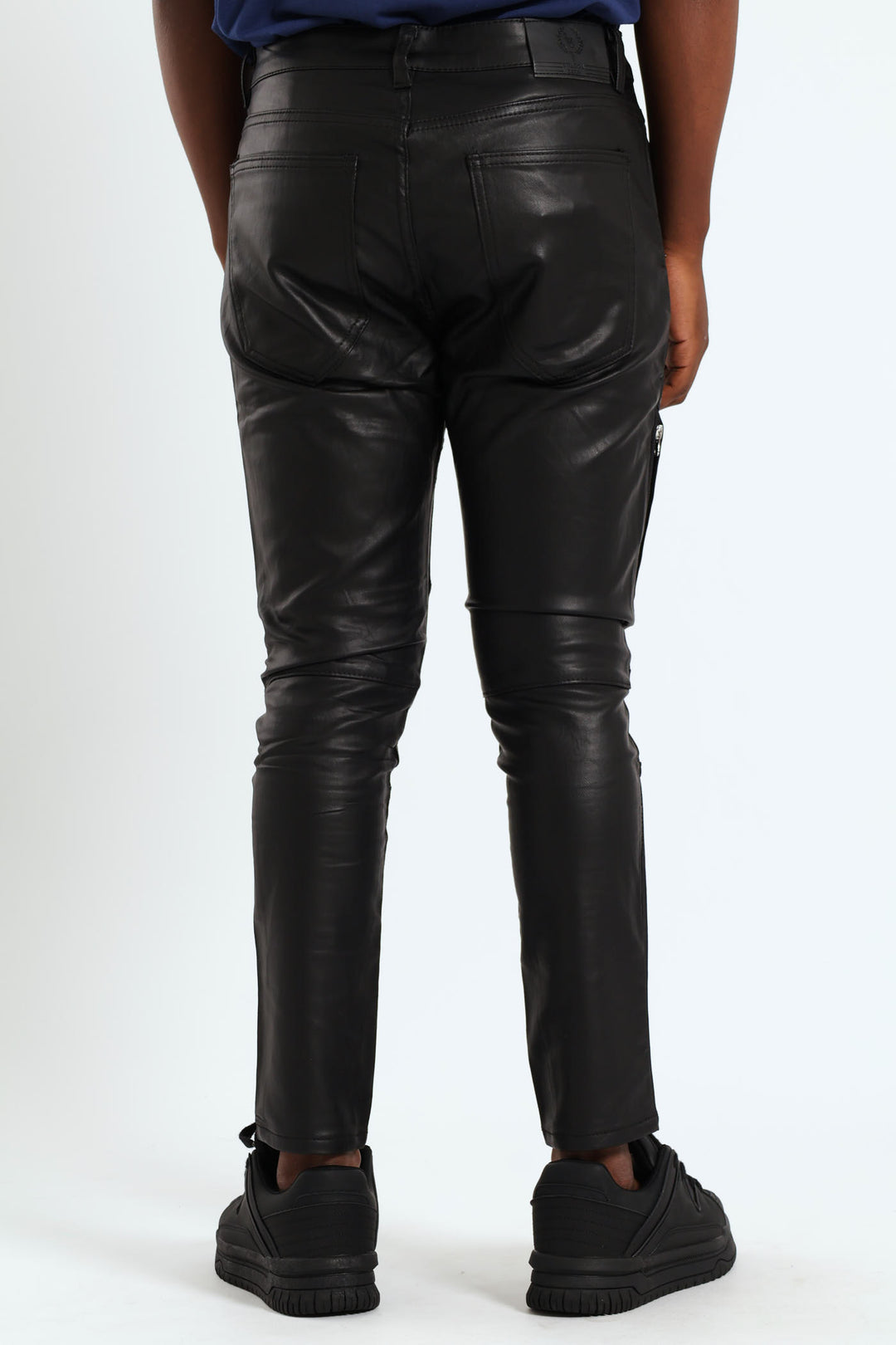 Wax Denim Biker Panel Jean - Black