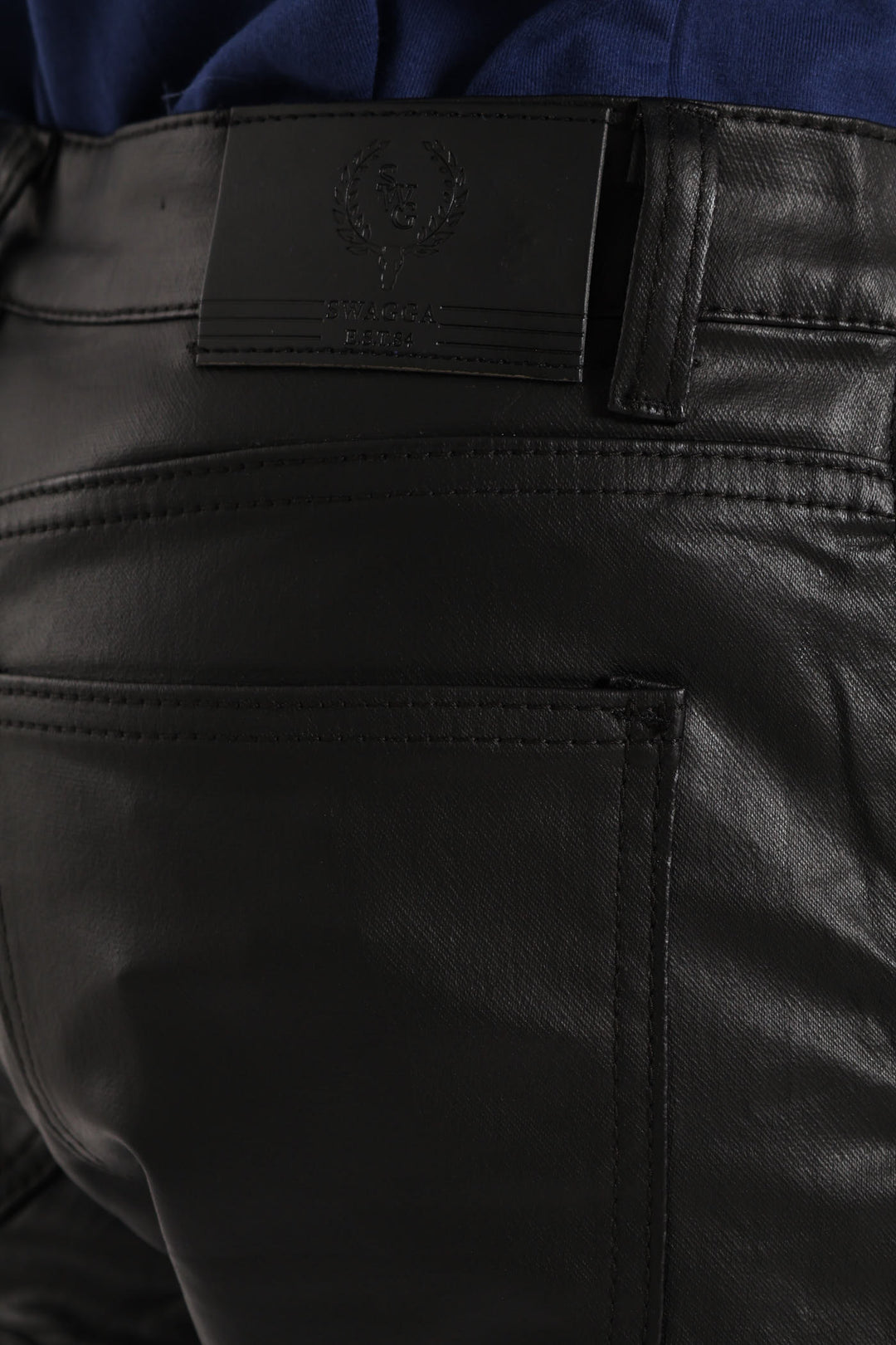 Wax Denim Biker Panel Jean - Black