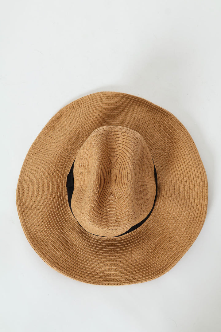 Turn Up Straw Cowboy Hat - Caramel