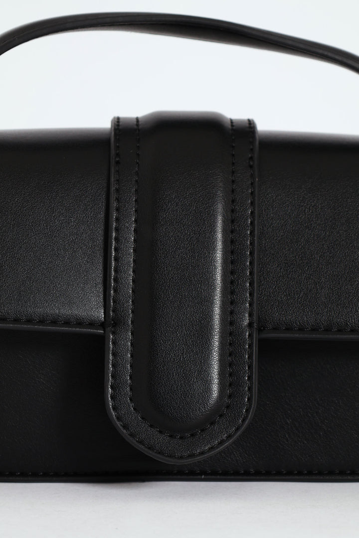 Faithful Top Handle Satchel Bag - Black
